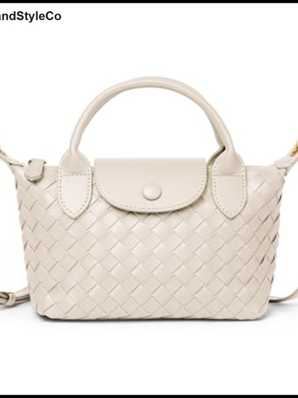 Hand Woven Vegan Leather Mini Crossbody Bag Top Handle Braided Purse